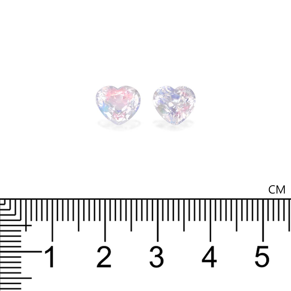 mixed colour rainbow moonstone, 5.08ct heart cut — view 4