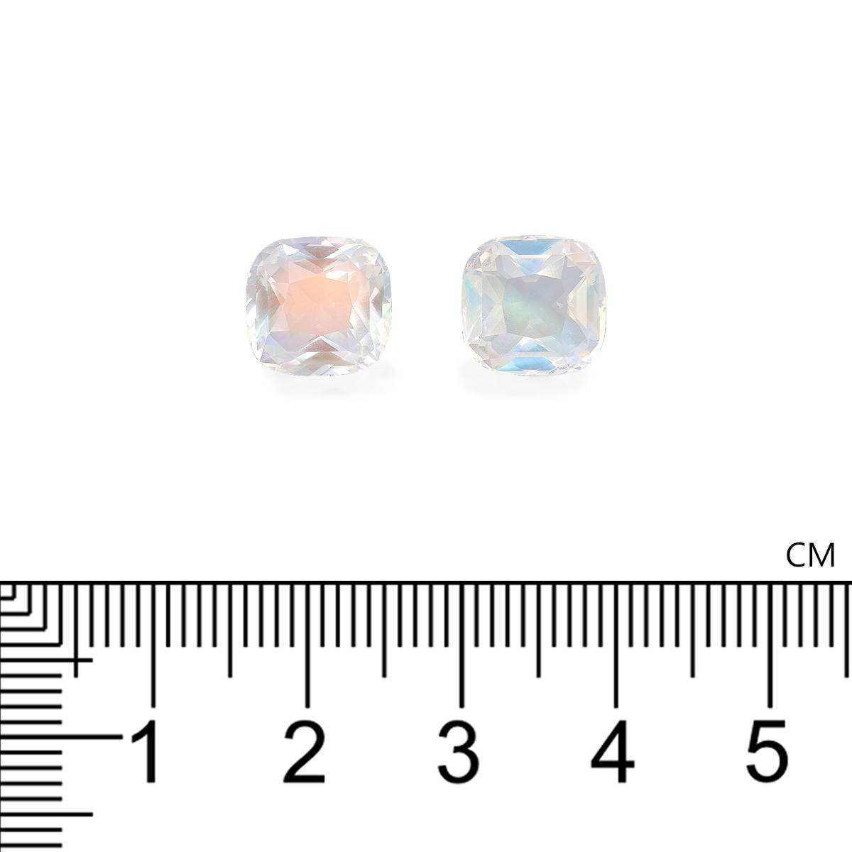 mixed colour rainbow moonstone, 6.87ct cushion cut — view 4
