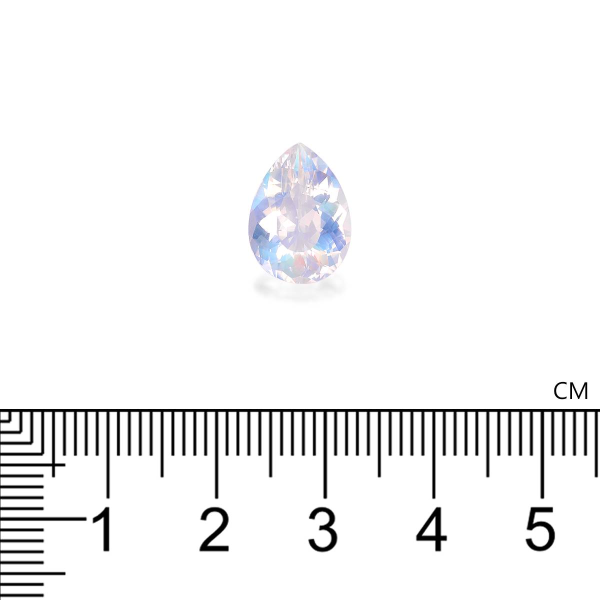 mixed colour rainbow moonstone, 3.98ct pear cut — view 4