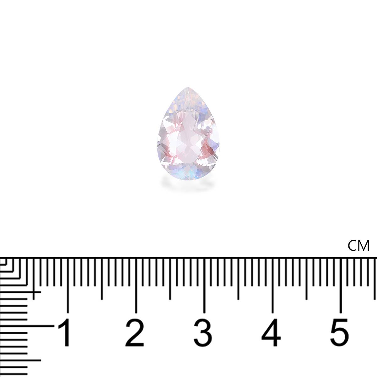 mixed colour rainbow moonstone, 3.37ct pear cut — view 4