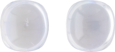 Cushion cut rainbow moonstone, 8.49 by 7.97 mm, shown at actual size