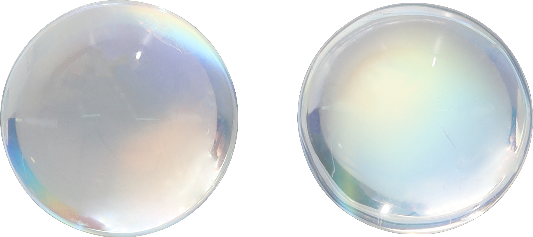 Unknown cut rainbow moonstone, 11.62 by 11.56 mm, shown at actual size