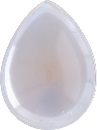 Pear cut rainbow moonstone, 15.96 by 11.92 mm, shown at actual size