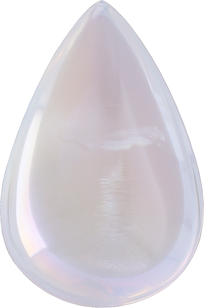 Pear cut rainbow moonstone, 14.88 by 9.85 mm, shown at actual size