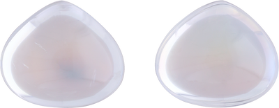 Pear cut rainbow moonstone, 11.75 by 10.27 mm, shown at actual size
