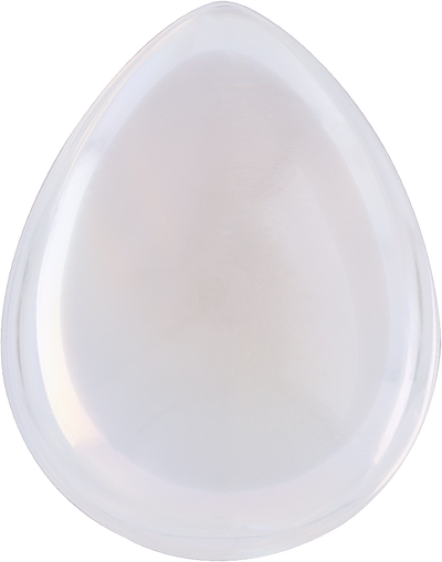 Pear cut rainbow moonstone, 13.15 by 10.21 mm, shown at actual size