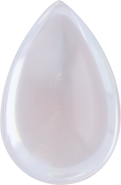 Pear cut rainbow moonstone, 13.44 by 8.85 mm, shown at actual size