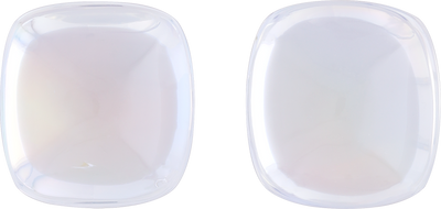 Cushion cut rainbow moonstone, 11.23 by 10.51 mm, shown at actual size