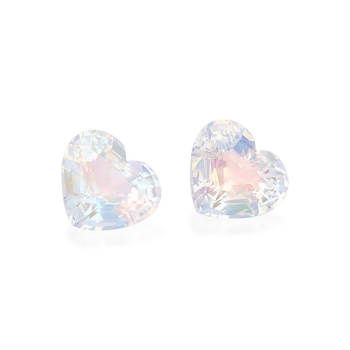 white rainbow moonstone, 15.83ct heart cut — view 3