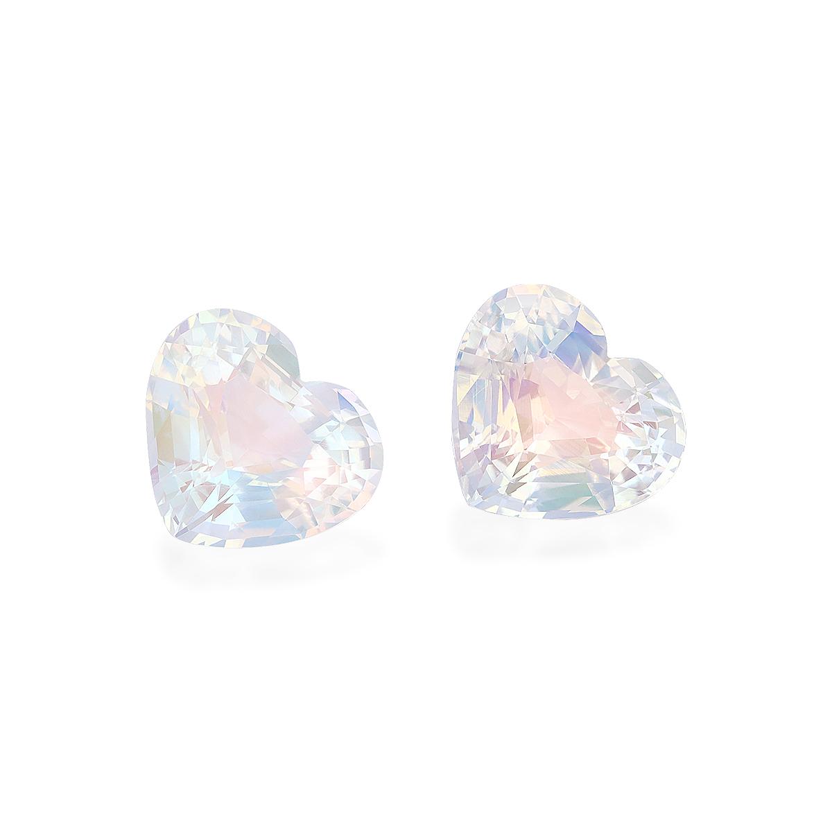 white rainbow moonstone, 15.83ct heart cut — view 3