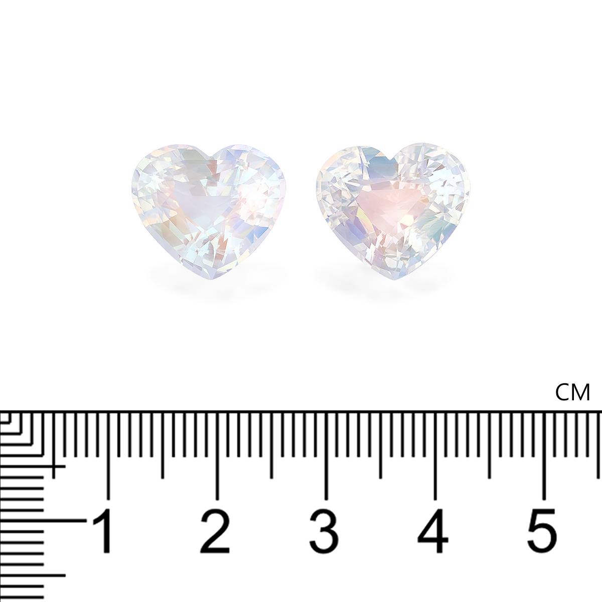 white rainbow moonstone, 15.83ct heart cut — view 4