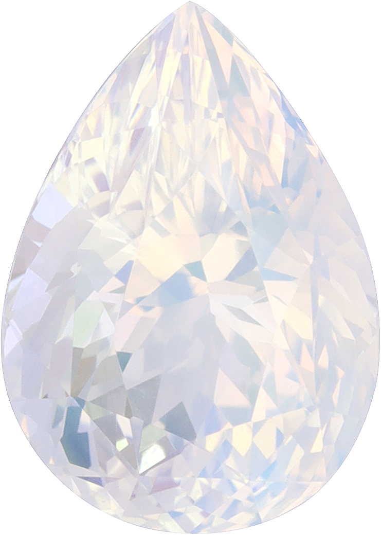 Pear cut rainbow moonstone, 15.13 by 10.65 mm, shown at actual size