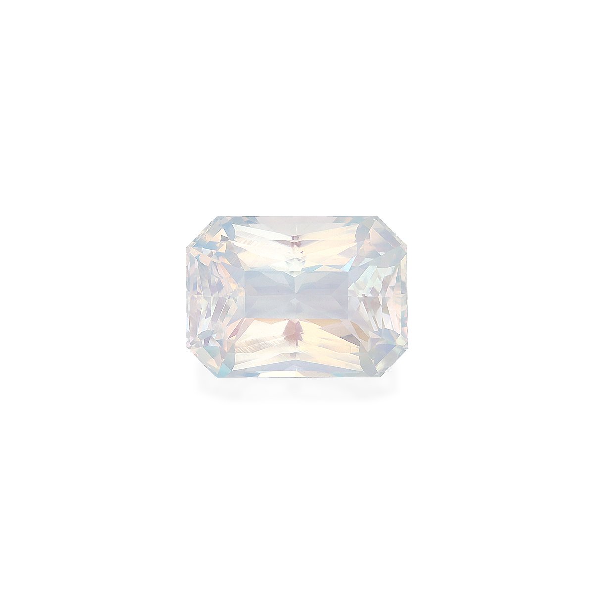 white rainbow moonstone, 15.31ct rectangular cut — main view