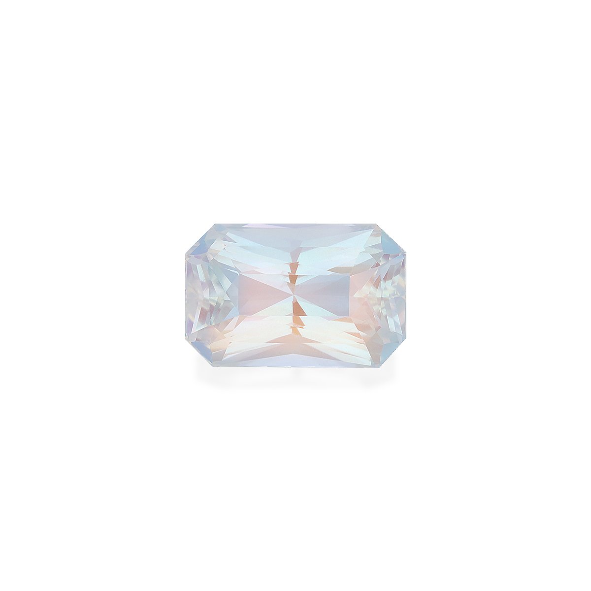 white rainbow moonstone, 14.13ct rectangular cut — main view