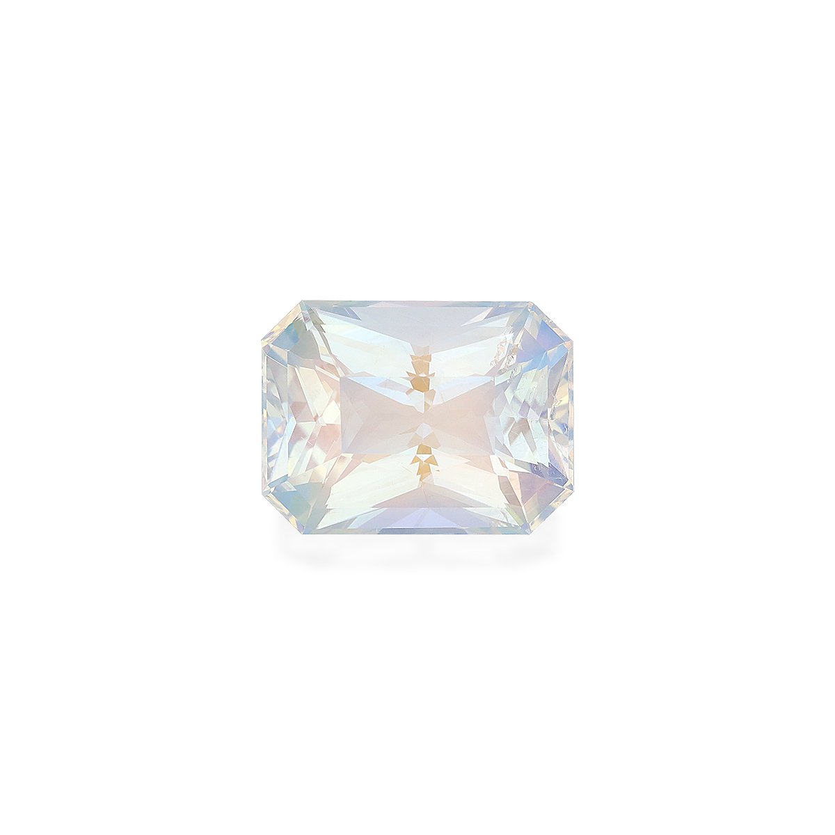 white rainbow moonstone, 9.98ct rectangular cut — main view