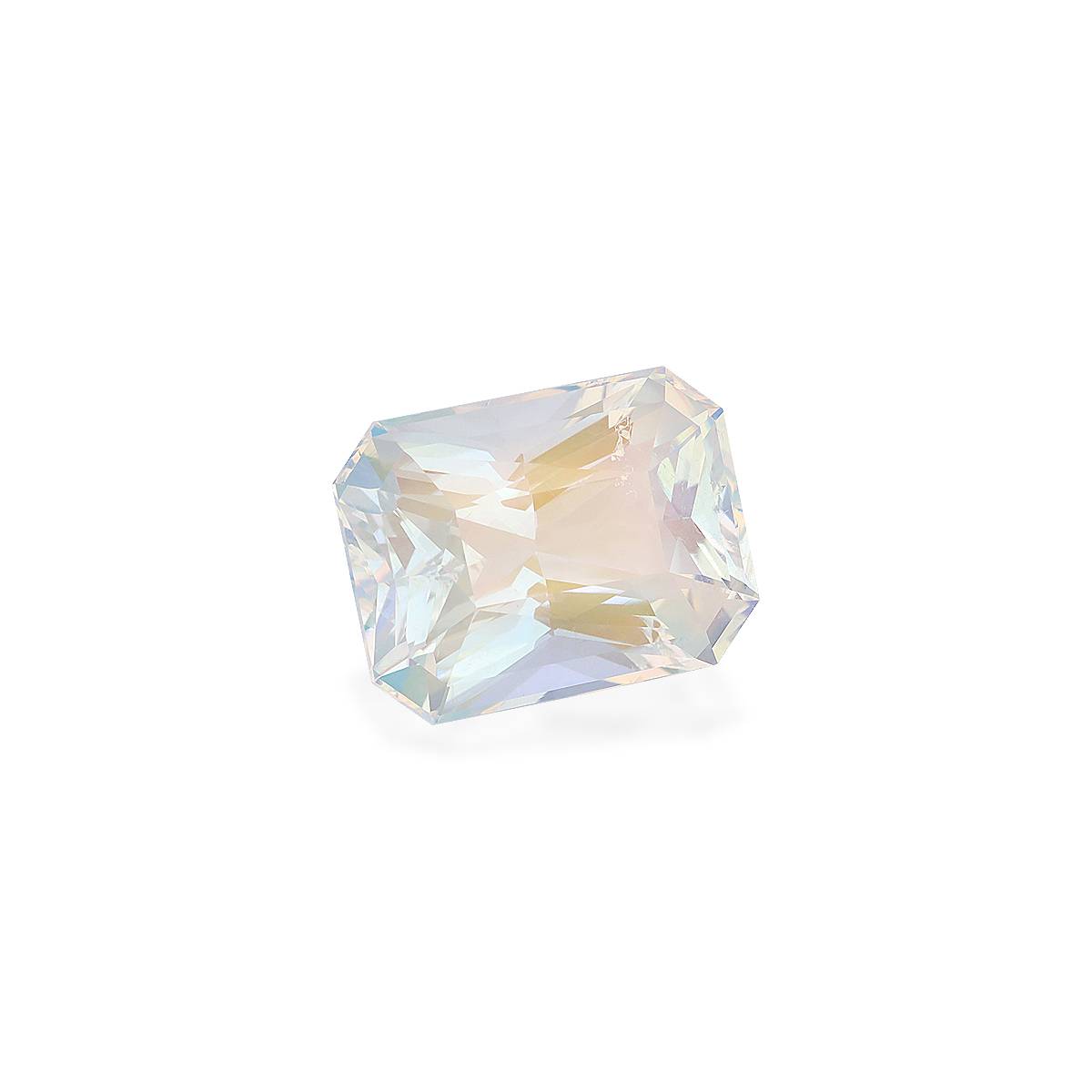 white rainbow moonstone, 9.98ct rectangular cut — view 3