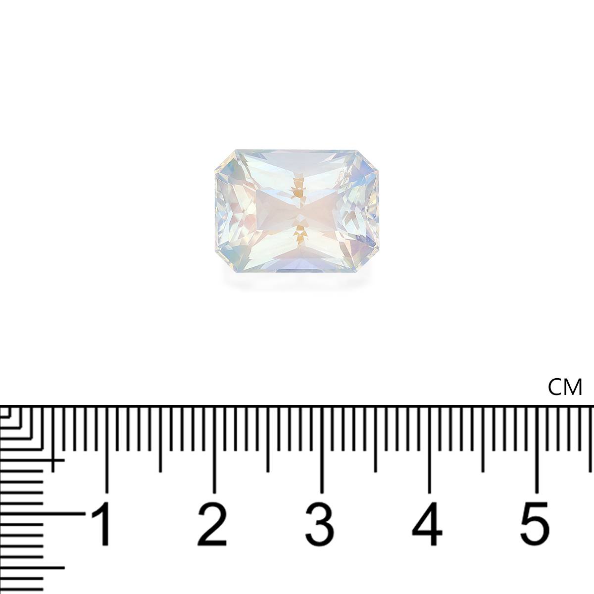 white rainbow moonstone, 9.98ct rectangular cut — view 4