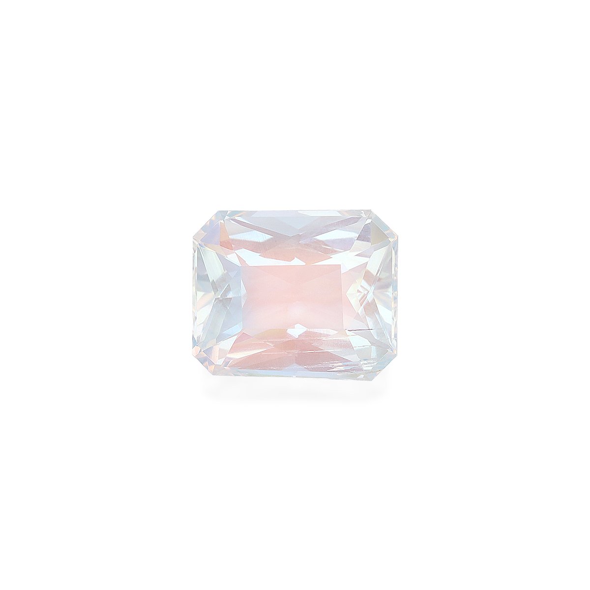 white rainbow moonstone, 7.32ct heart cut — main view