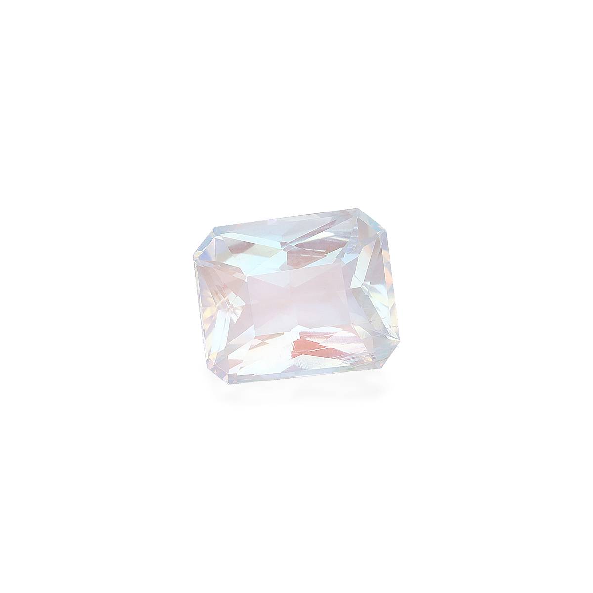 white rainbow moonstone, 7.32ct heart cut — view 3