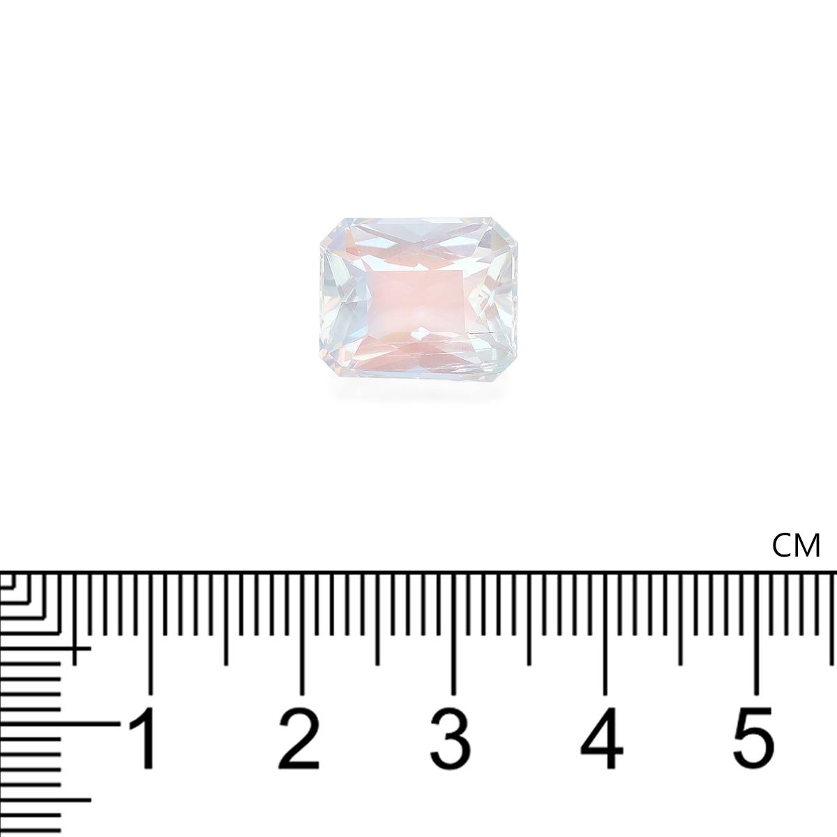 white rainbow moonstone, 7.32ct heart cut — view 4