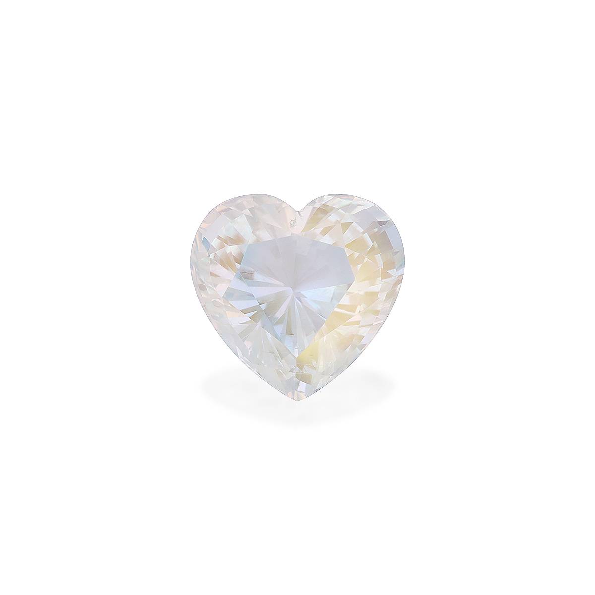 white rainbow moonstone, 11.15ct heart cut — main view