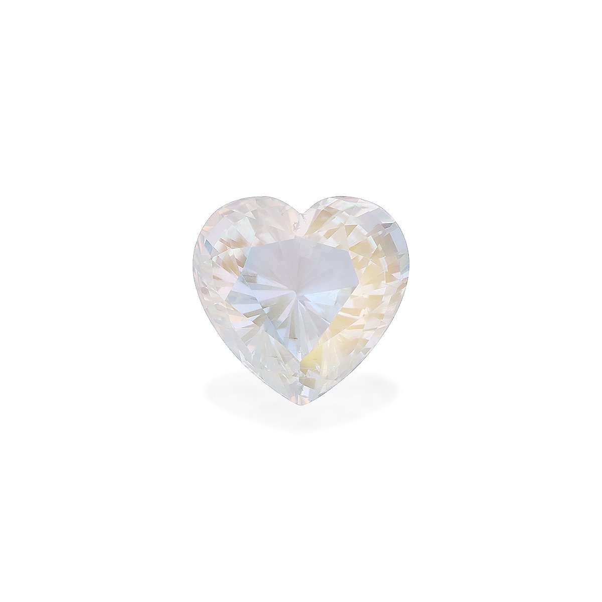white rainbow moonstone, 11.15ct heart cut — main view