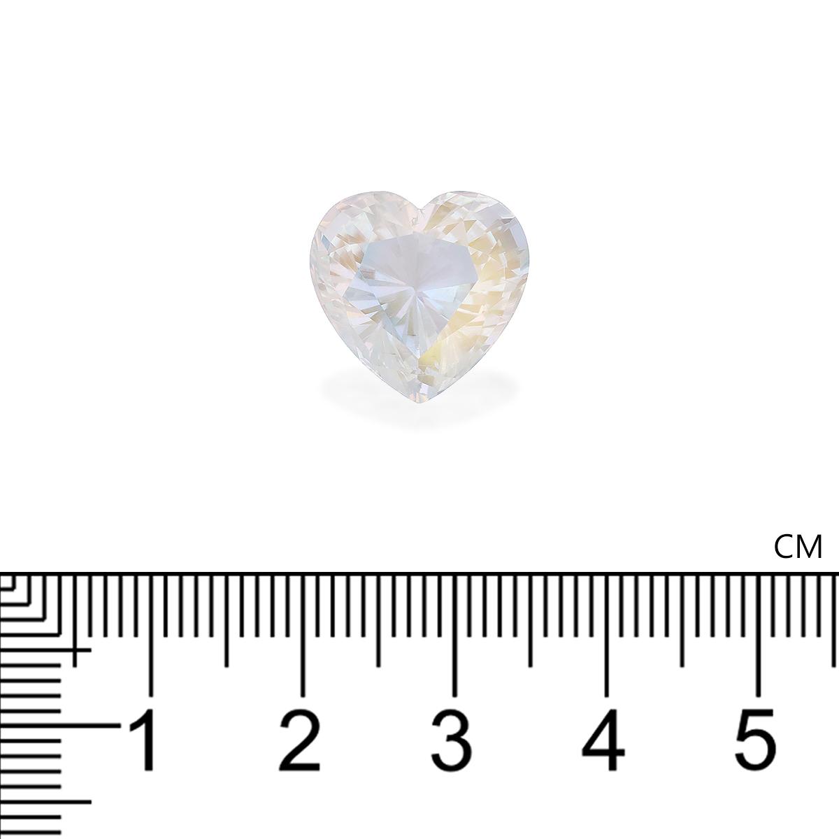 white rainbow moonstone, 11.15ct heart cut — view 4