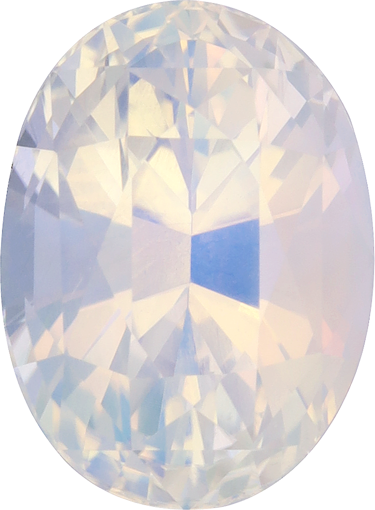 Pear cut rainbow moonstone, 14.99 by 10.97 mm, shown at actual size