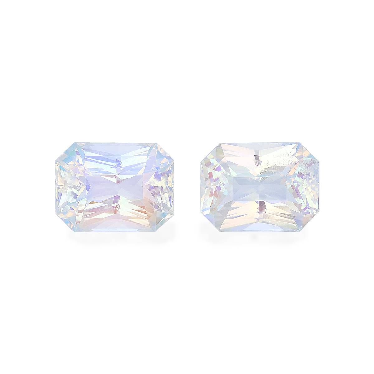 white rainbow moonstone, 21.74ct rectangular cut — main view