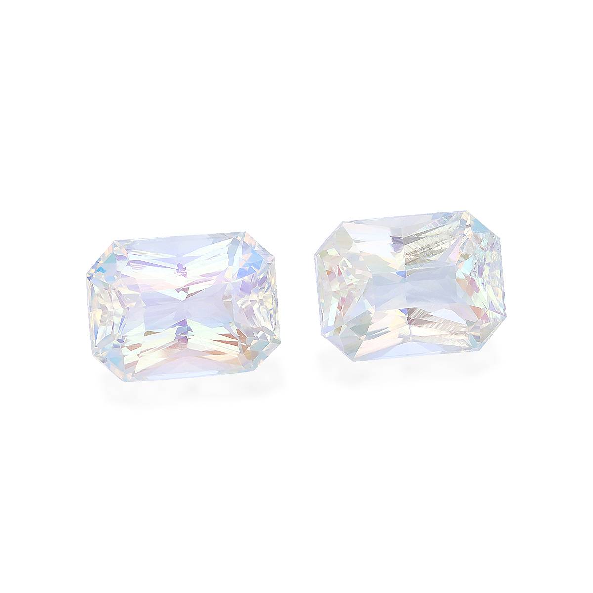 white rainbow moonstone, 21.74ct rectangular cut — view 3