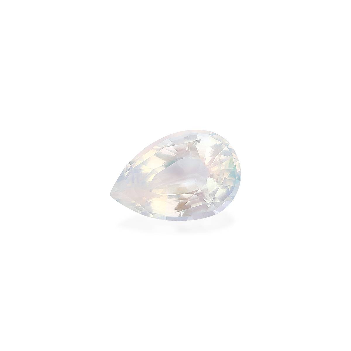white rainbow moonstone, 5.95ct pear cut — view 3