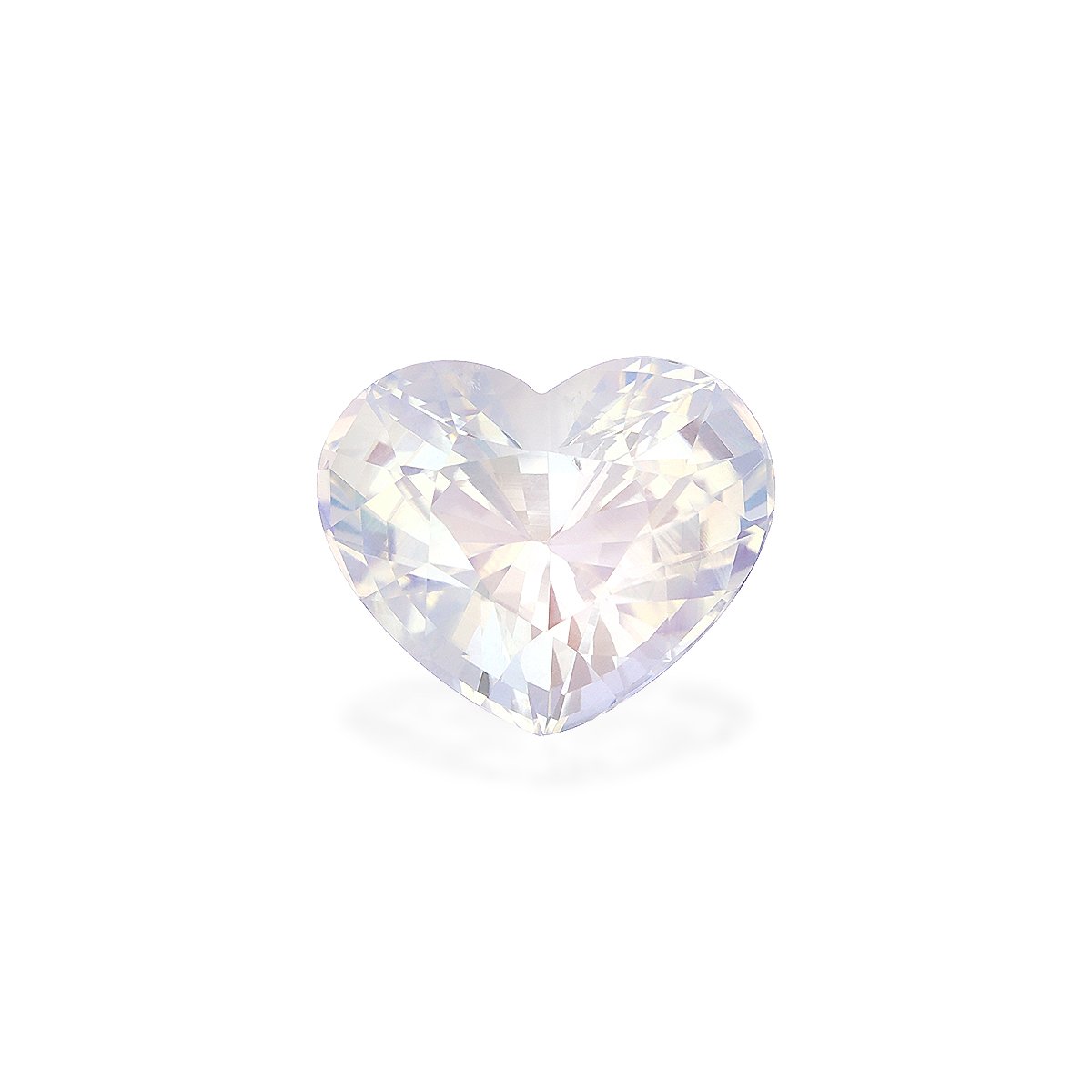 white rainbow moonstone, 9.62ct heart cut — main view