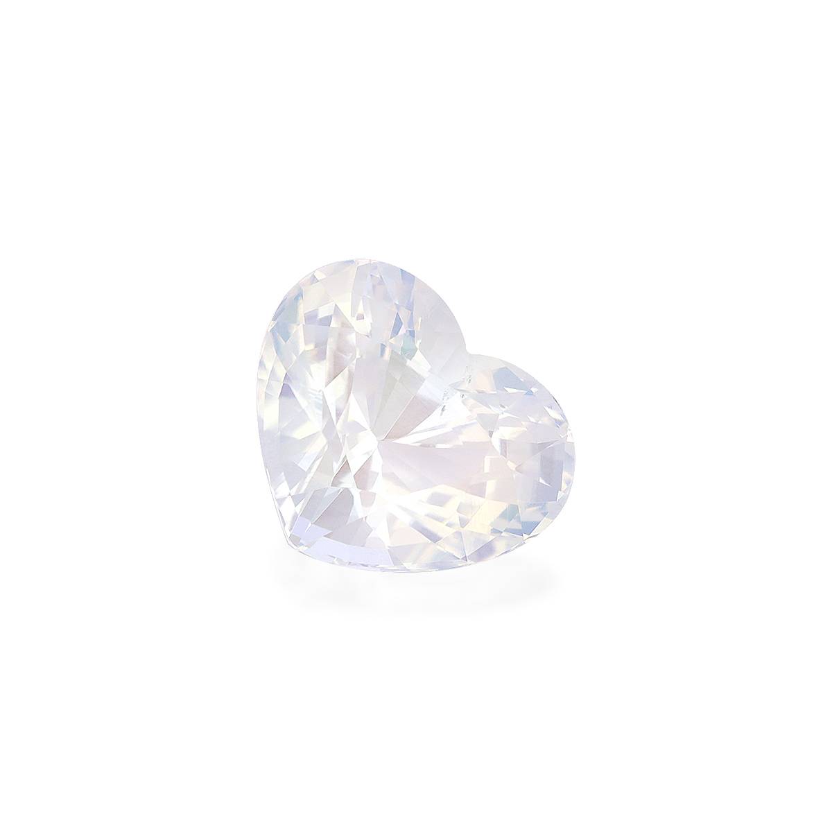 white rainbow moonstone, 9.62ct heart cut — view 3