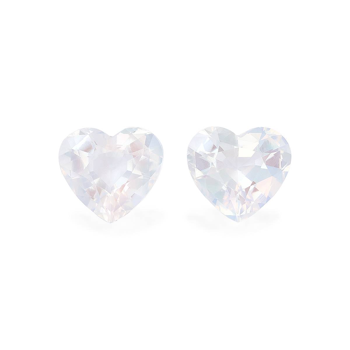 white rainbow moonstone, 7.84ct heart cut — main view
