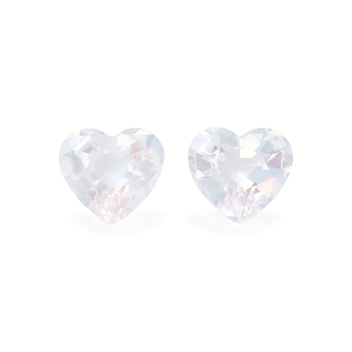 white rainbow moonstone, 7.84ct heart cut — main view