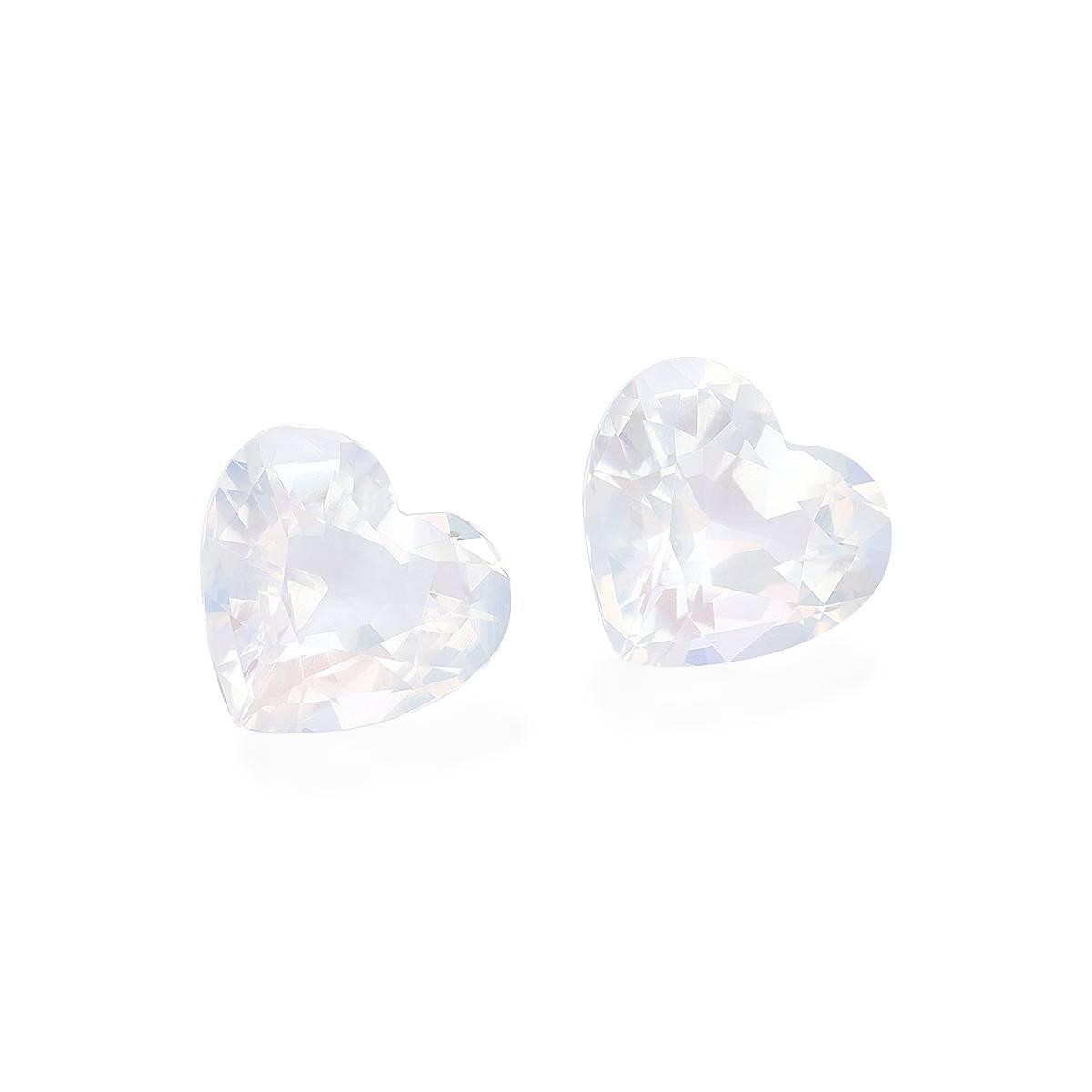white rainbow moonstone, 7.84ct heart cut — view 3