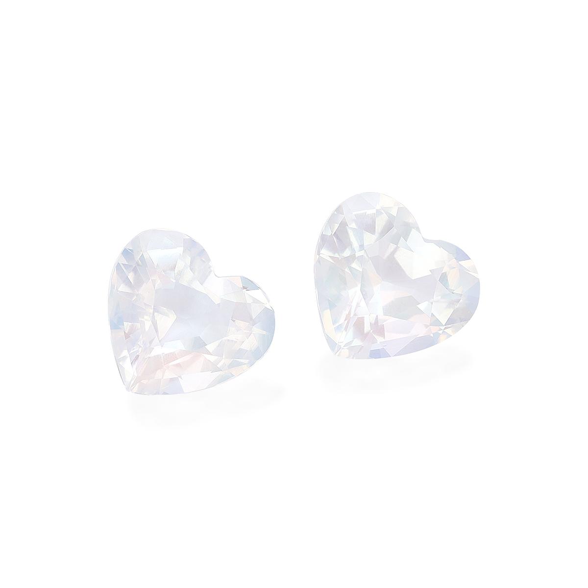 white rainbow moonstone, 7.84ct heart cut — view 3
