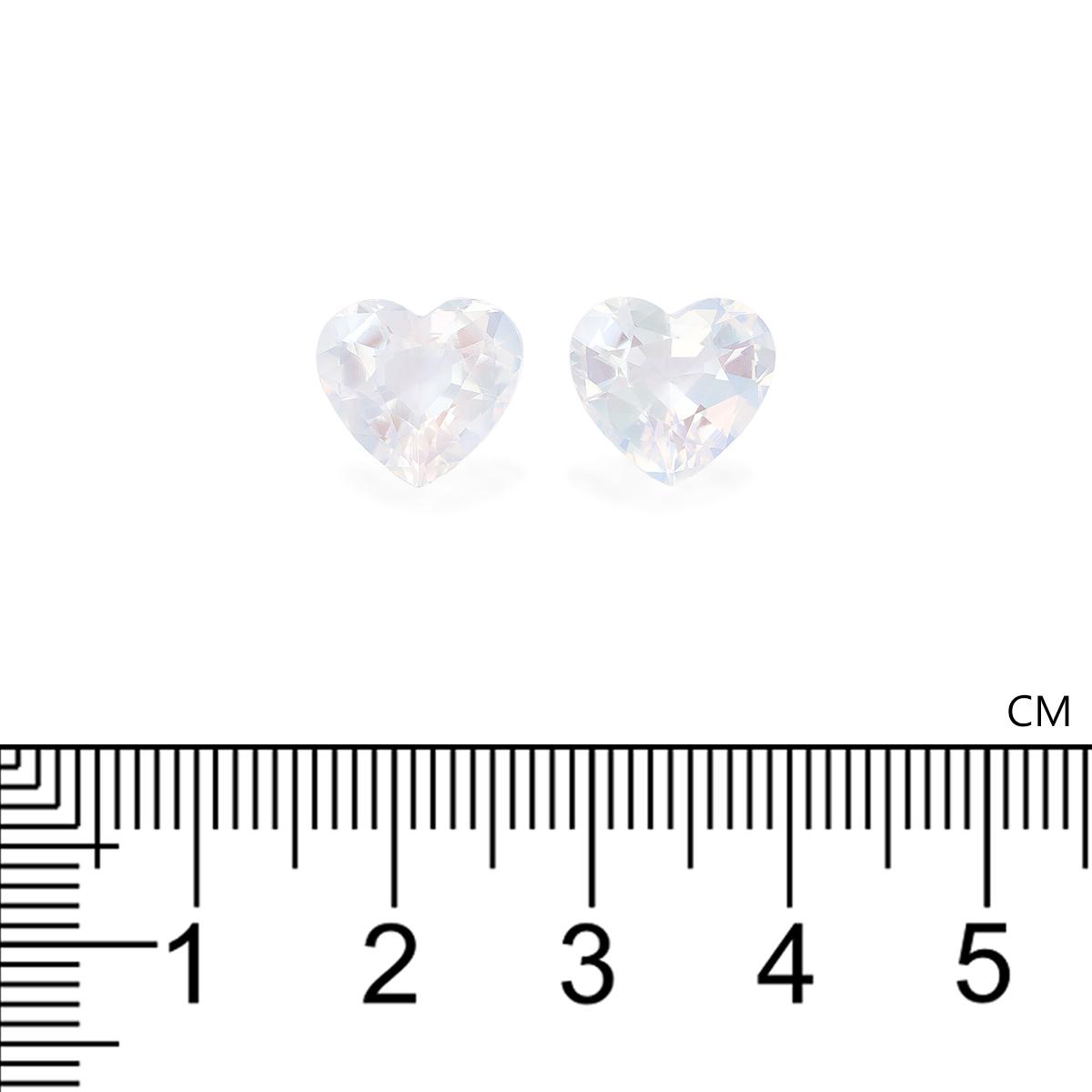 white rainbow moonstone, 7.84ct heart cut — view 4