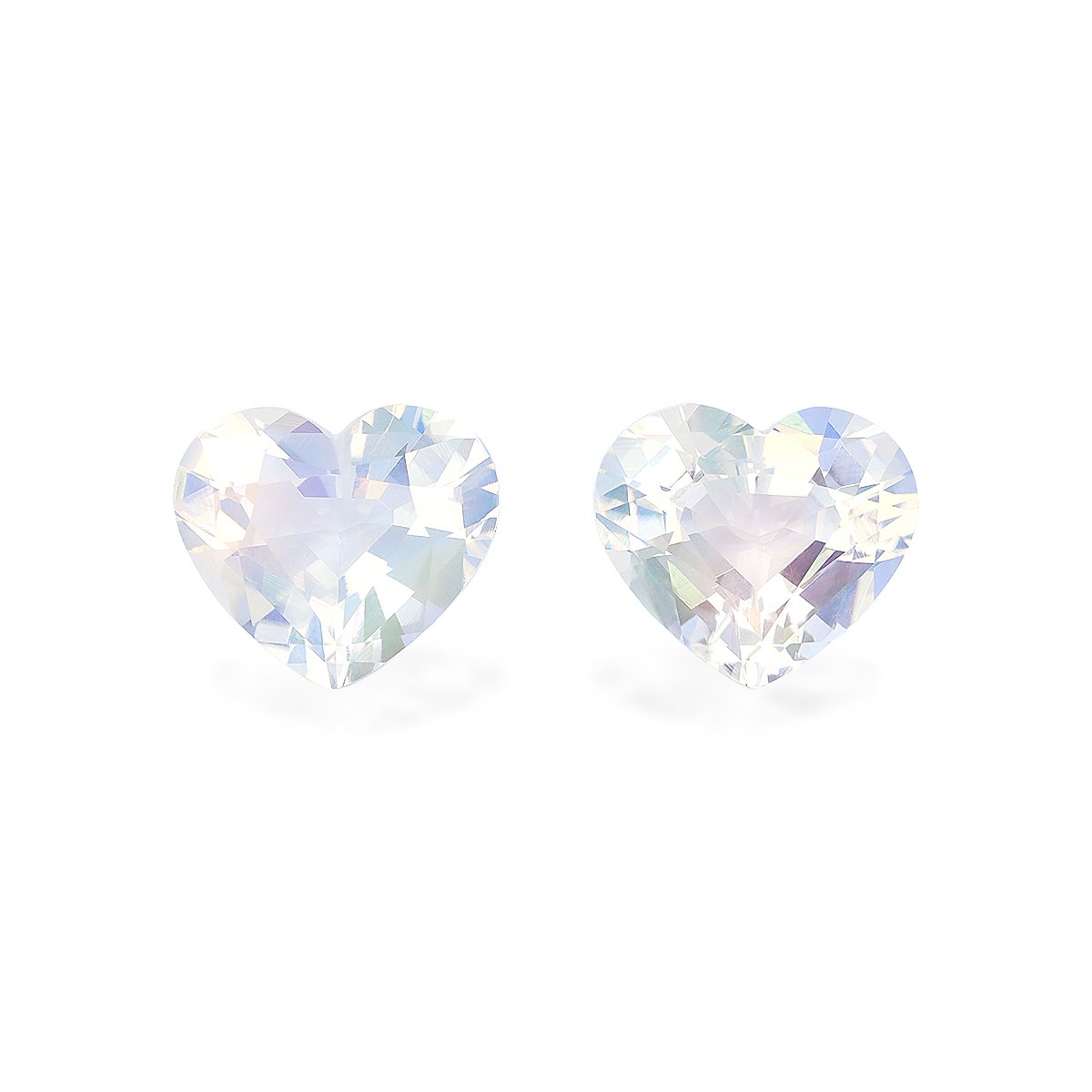 white rainbow moonstone, 9.44ct heart cut — main view