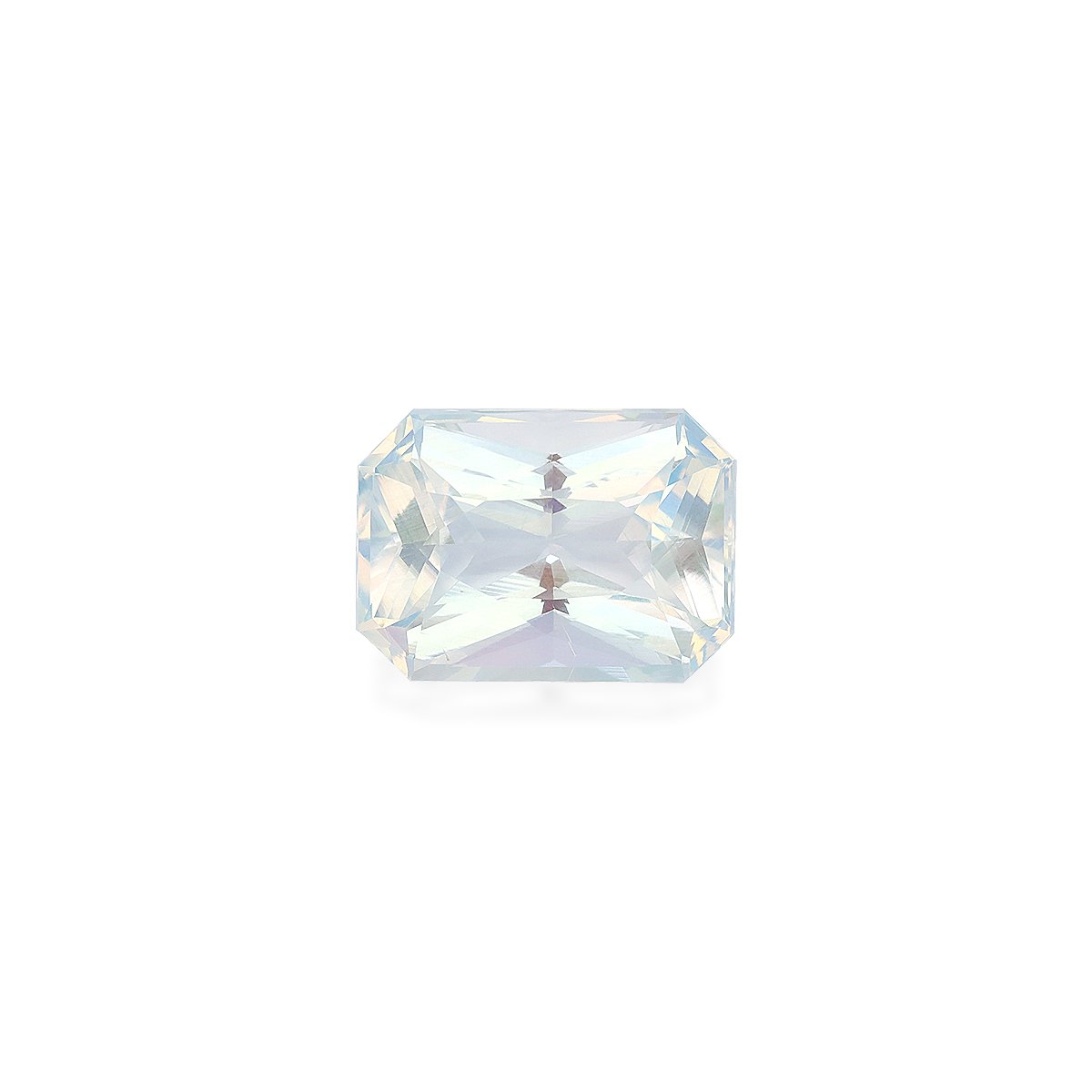 white rainbow moonstone, 7.46ct rectangular cut — main view