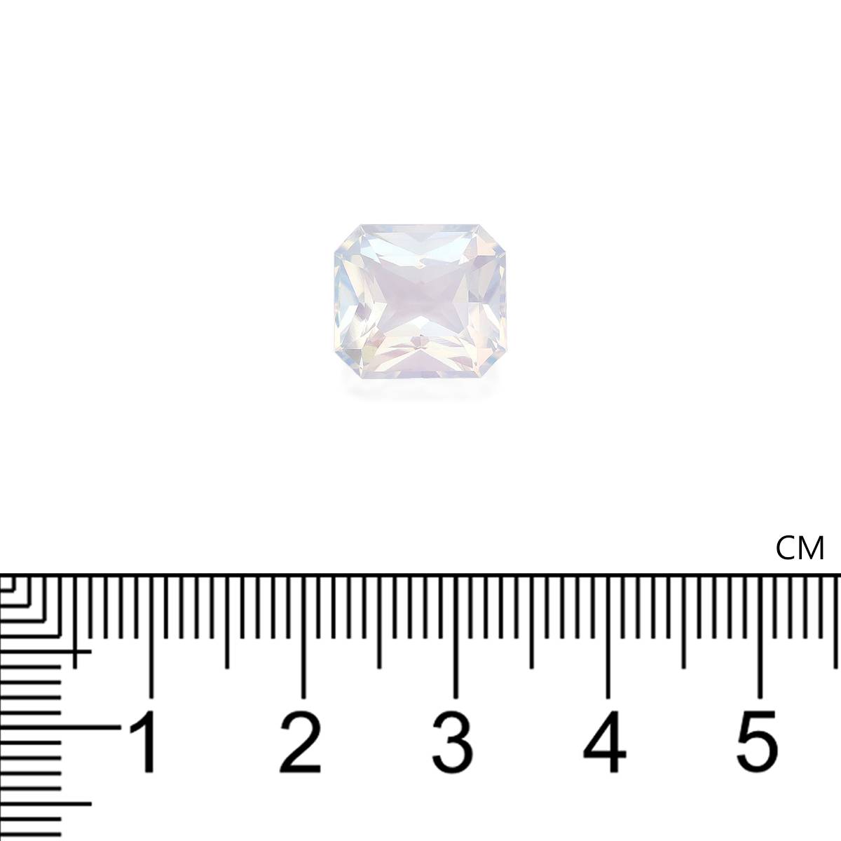 white rainbow moonstone, 5.03ct rectangular cut — view 4