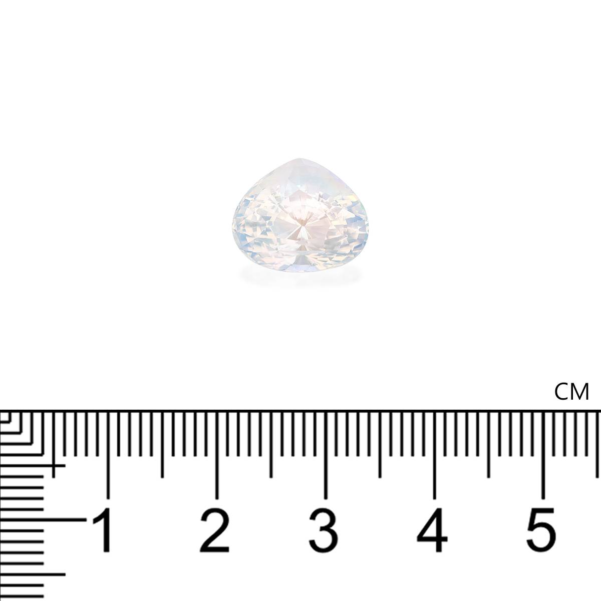 white rainbow moonstone, 5.65ct pear cut — view 4
