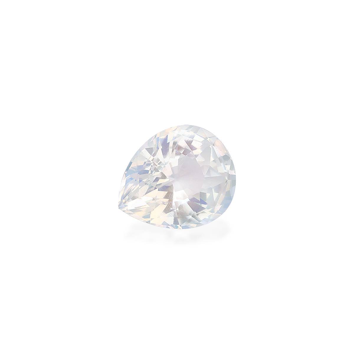 white rainbow moonstone, 4.38ct pear cut — view 3