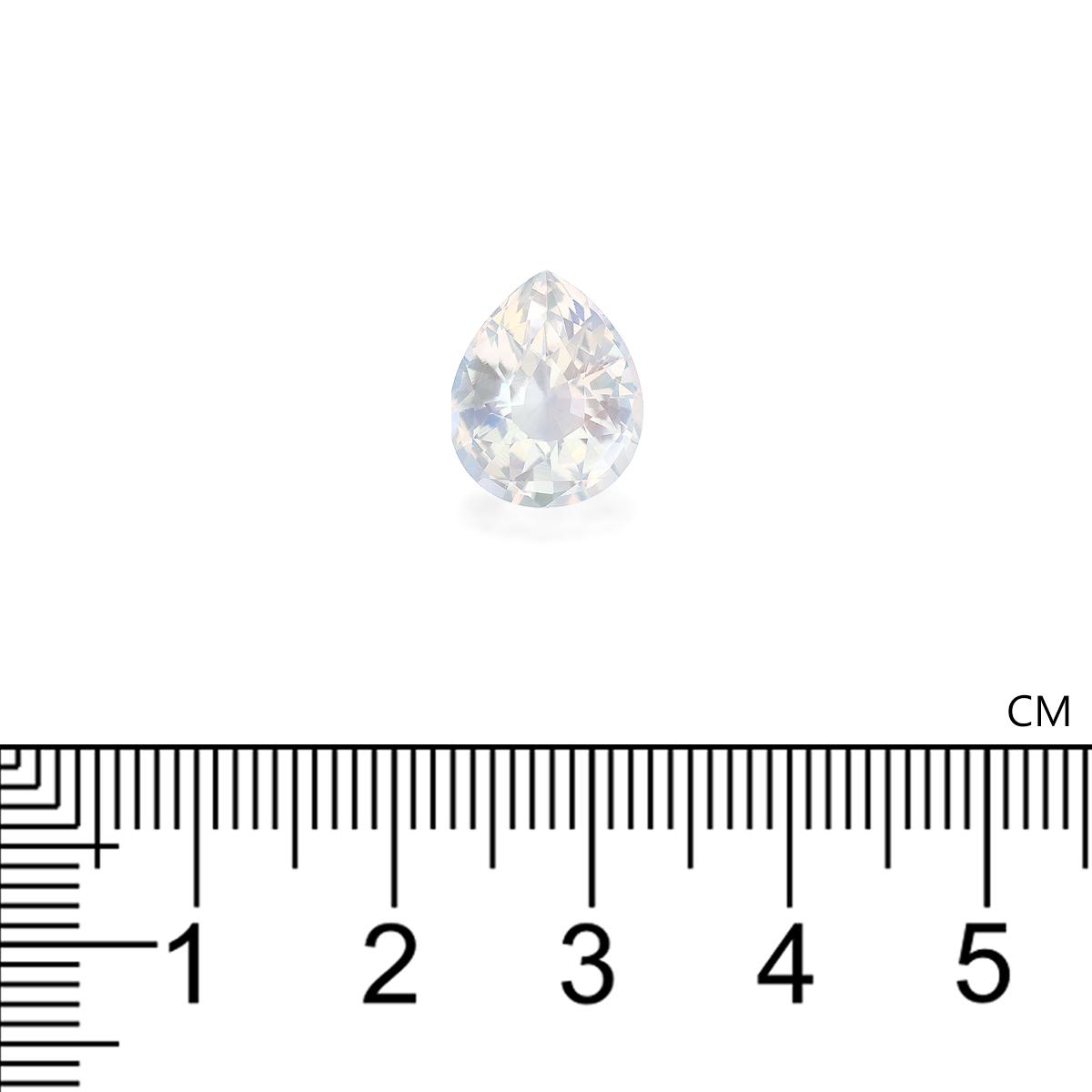 white rainbow moonstone, 4.38ct pear cut — view 4