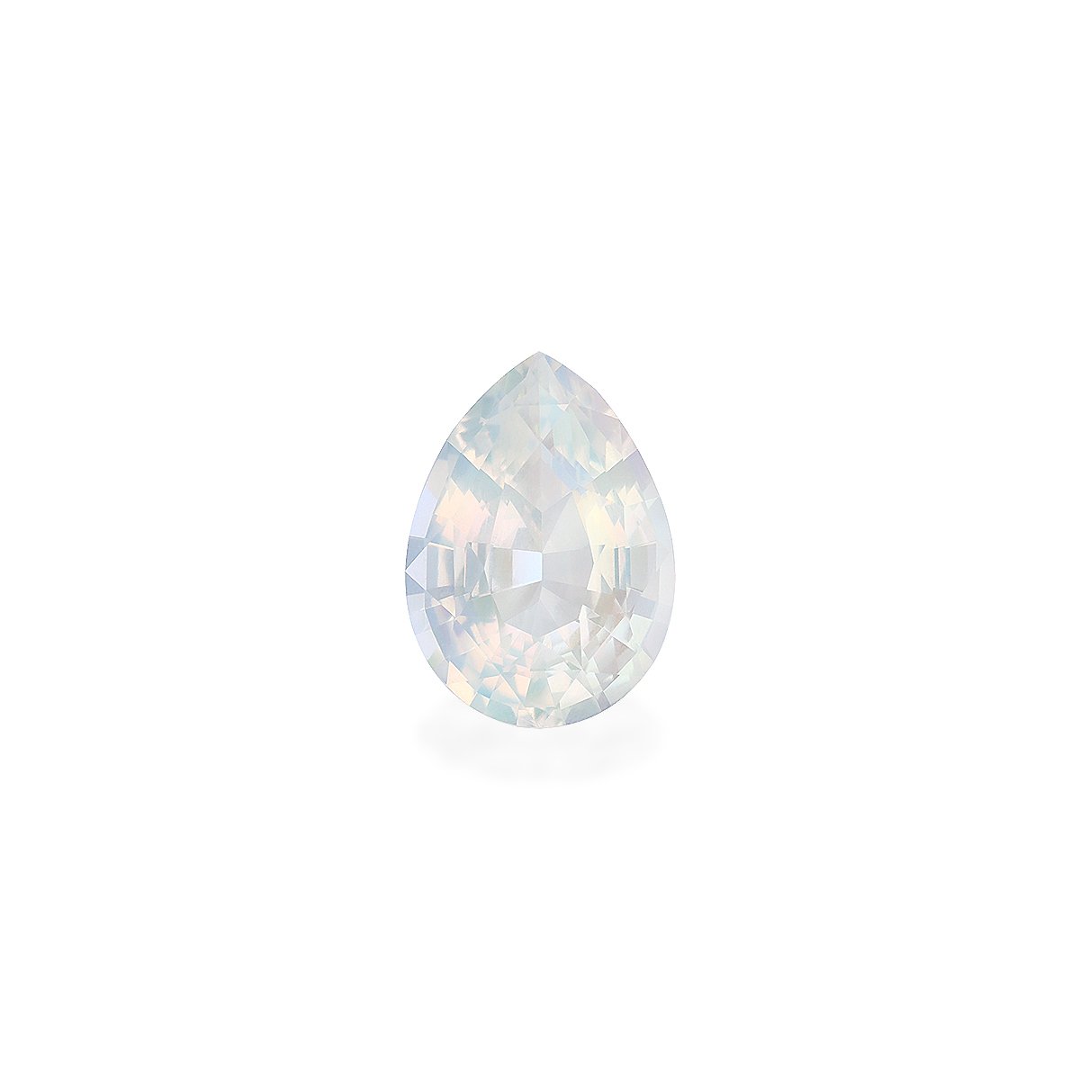 white rainbow moonstone, 4.29ct pear cut — main view