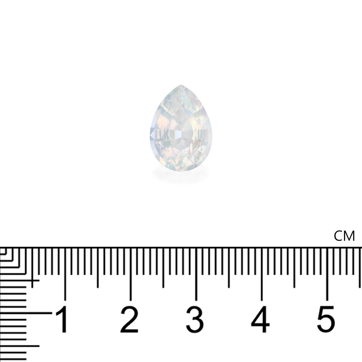 white rainbow moonstone, 4.29ct pear cut — view 4