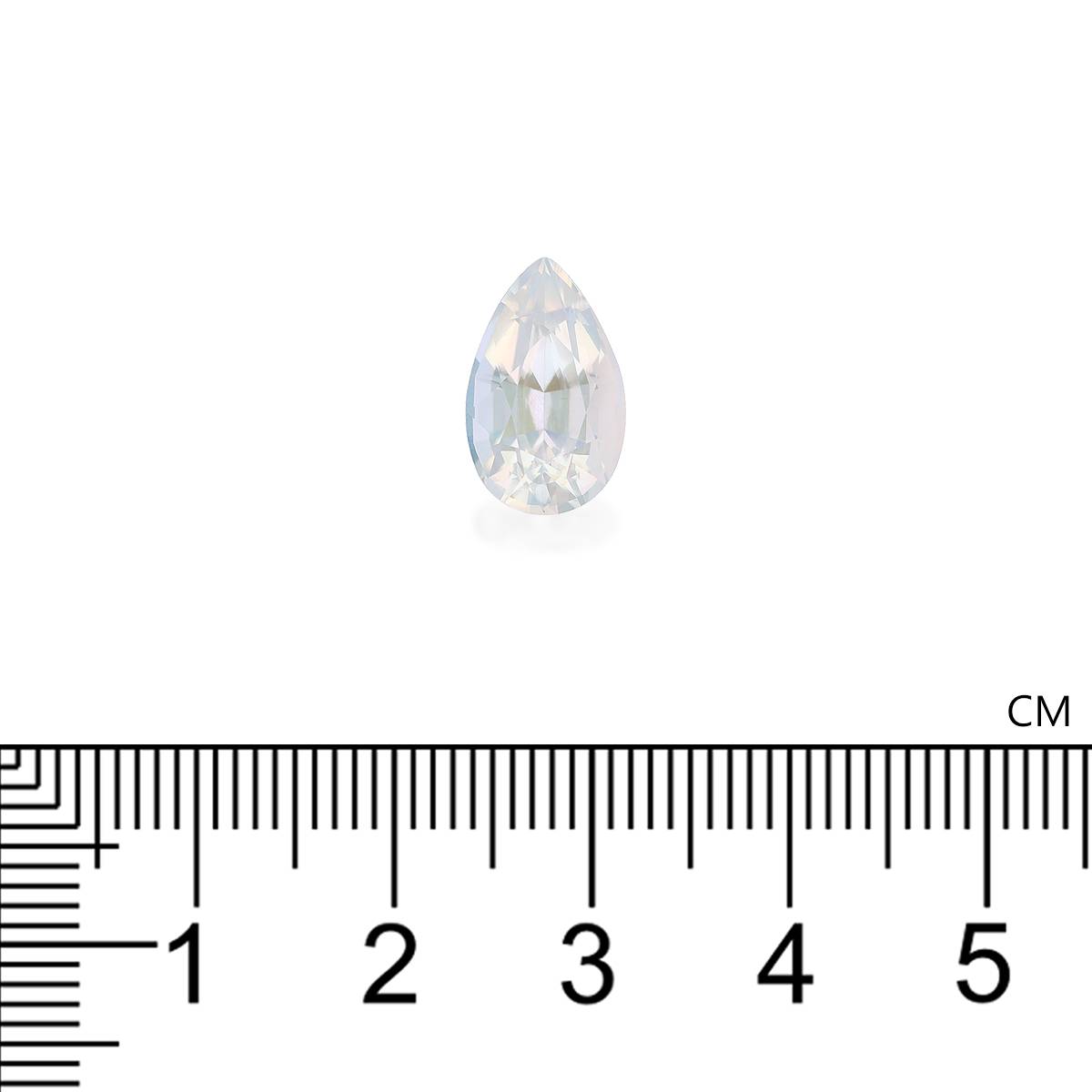 white rainbow moonstone, 3.67ct pear cut — view 4