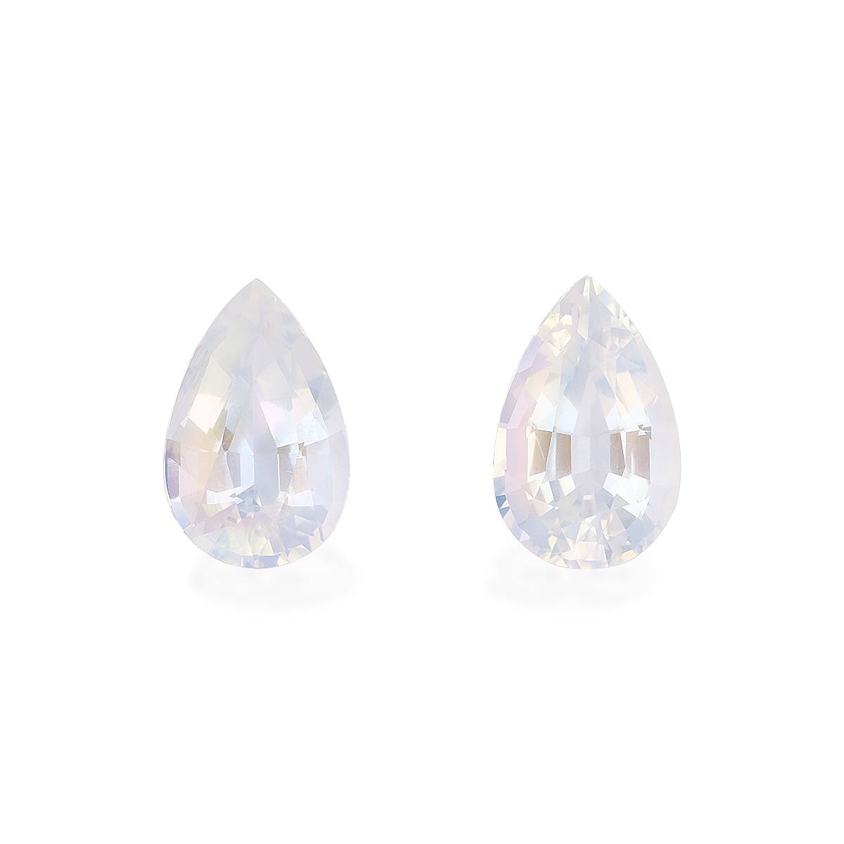 white rainbow moonstone, 8.16ct pear cut — main view