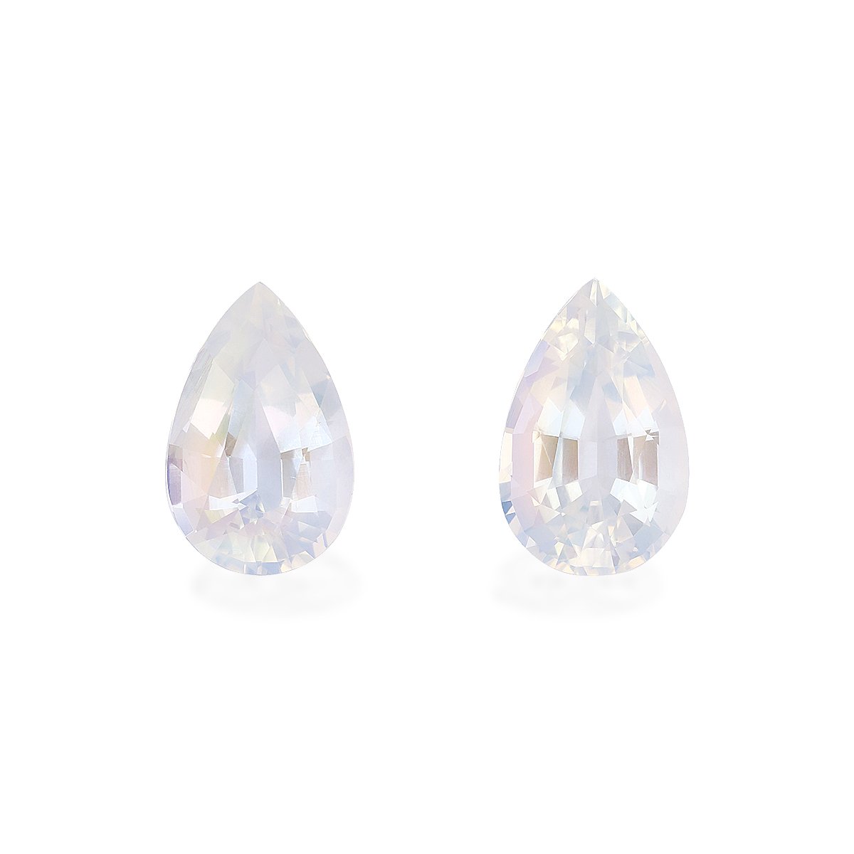 white rainbow moonstone, 8.16ct pear cut — main view