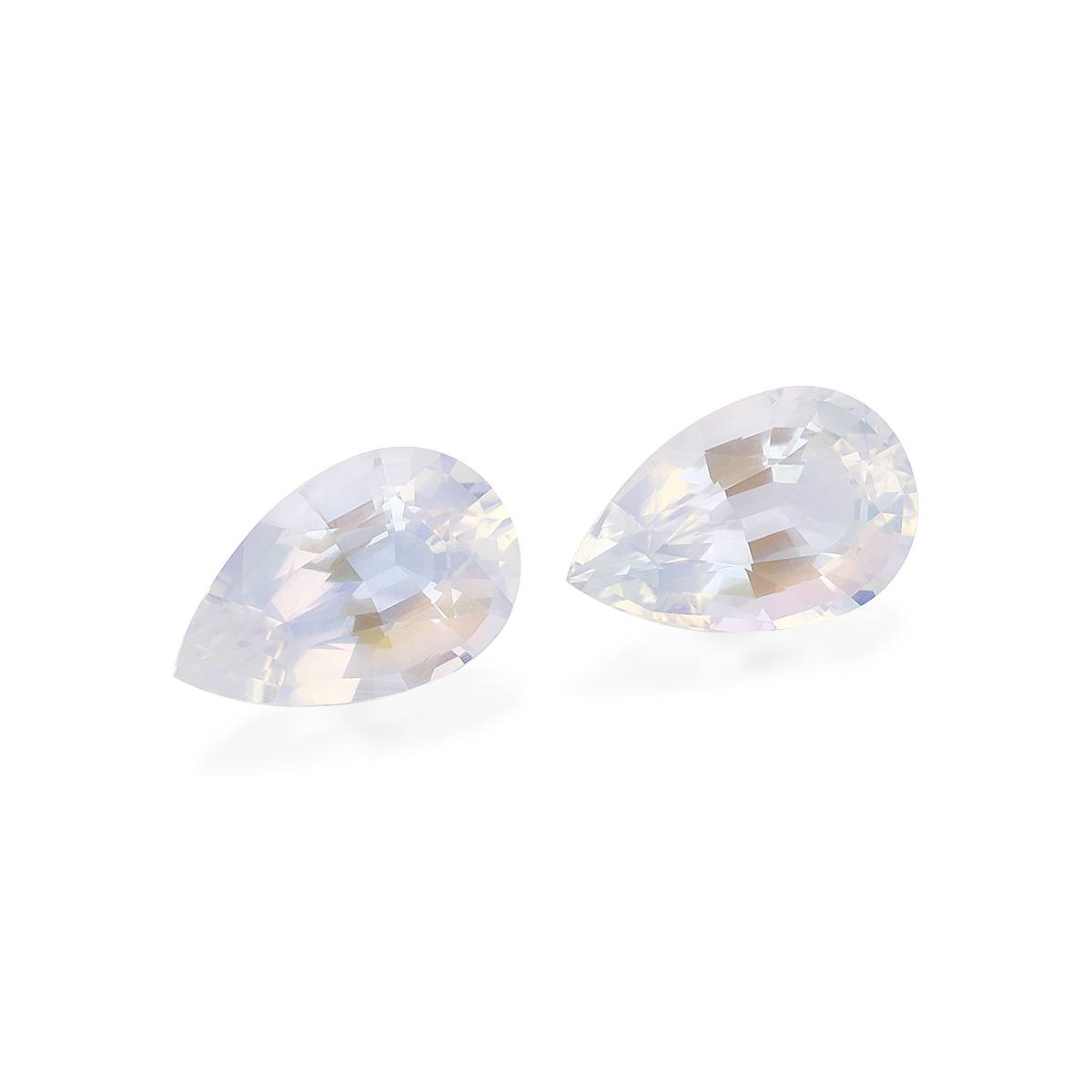 white rainbow moonstone, 8.16ct pear cut — view 3